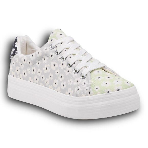 CALL IT SPRING Viollett Platform Sneaker in White Floral Size 6.5 NEW - Picture 8 of 15